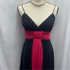 B. Smart Y2K Black and Pink Ruched Sundress Sleeveless Size 7/8 Knee Length